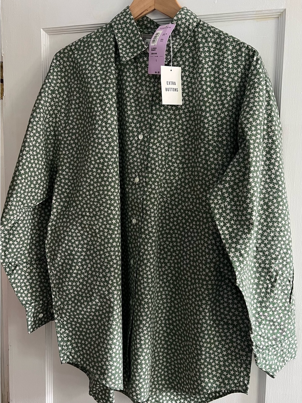 NWT Près de Chamonix Nordstrom Star Print Oversized Button Down - Size L
